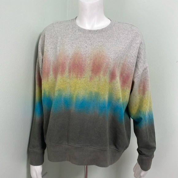 Sundry Anthropologie Revolve Rainbow Dip Tie Dye Pullover Sweatshirt Size 1 SM - Picture 2 of 7